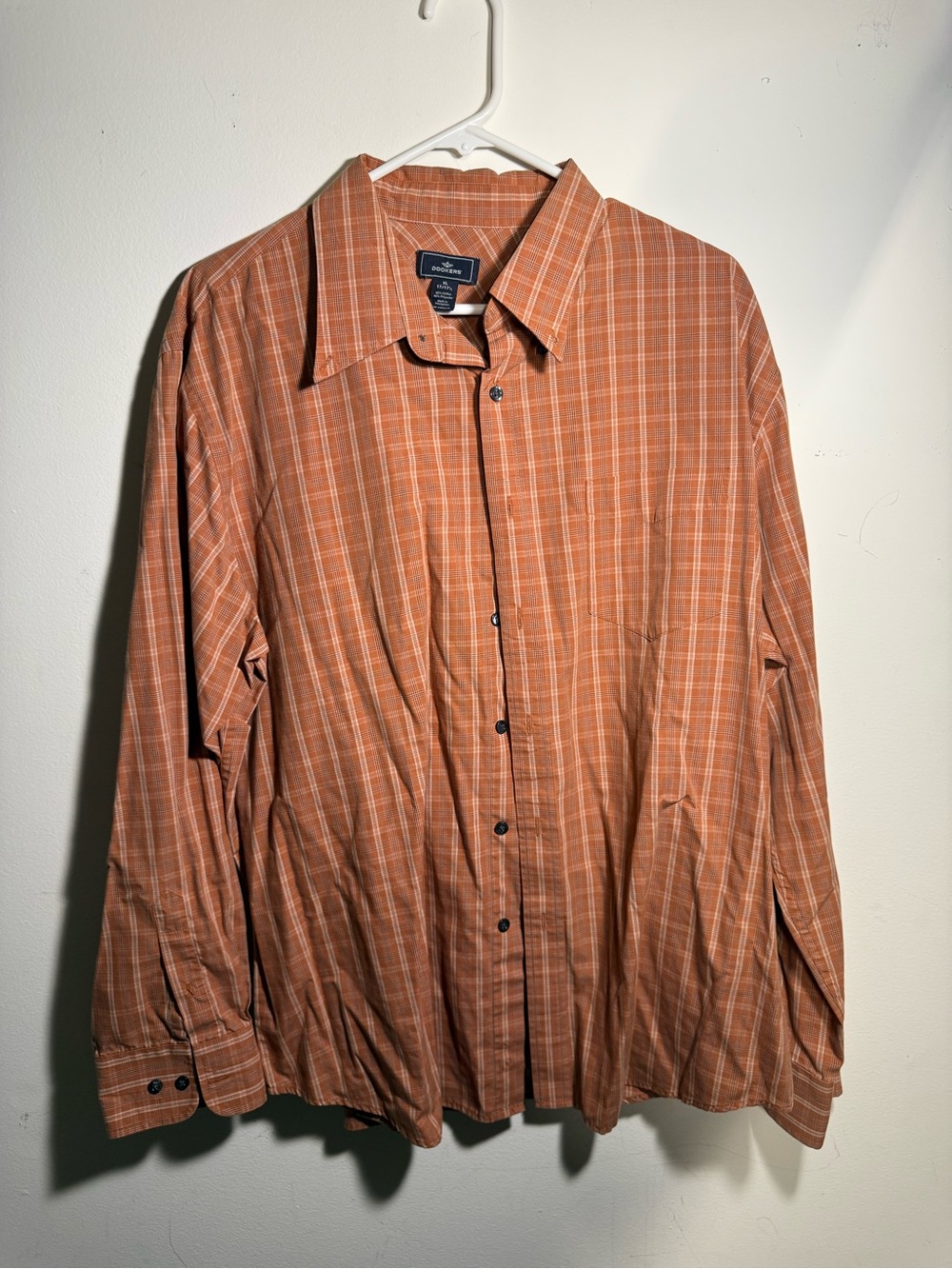 Dockers Orange Plaid Button-Up Shirt